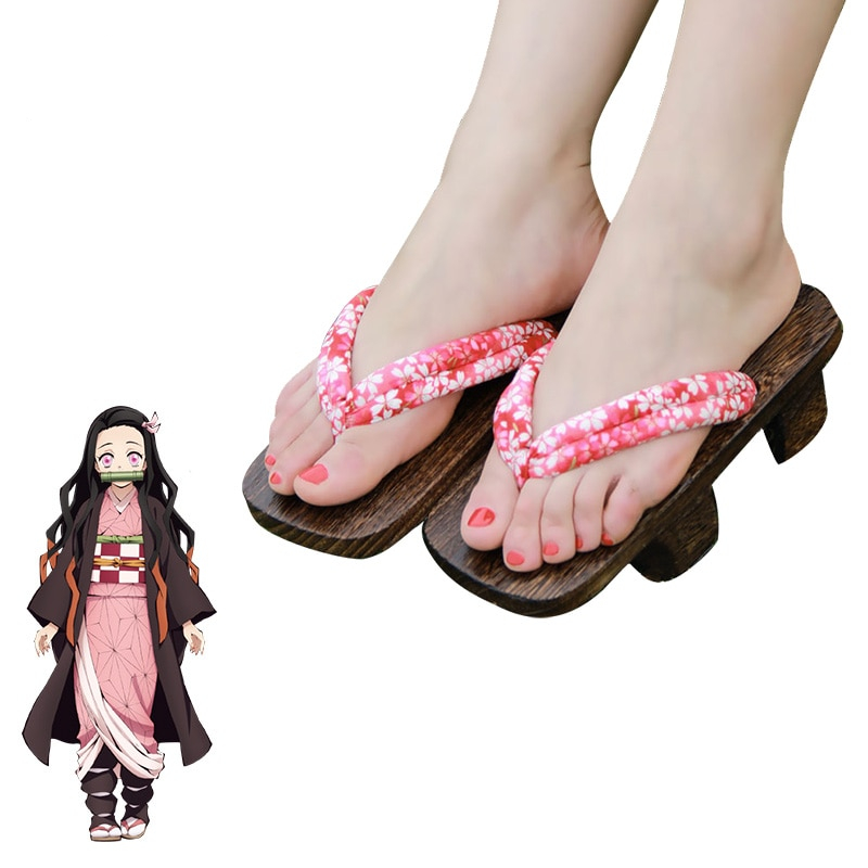 Demon Slayer Nezuko Japanese Geta Cosplay Shoes Demon Slayer Nezuko Japanese Geta Cosplay Shoes