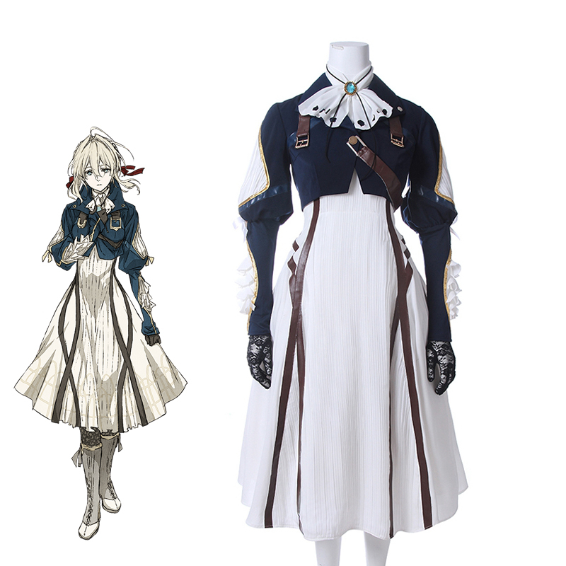 ROLECOS Violet Evergarden Cosplay Costume Anime Cosplay Violet Evergarden Costume for Women Halloween ( Top + Dress + Gloves ) ROLECOS Violet Evergarden Cosplay Costume Anime Cosplay Violet Evergarden Costume for Women Halloween ( Top + Dress + Gloves )