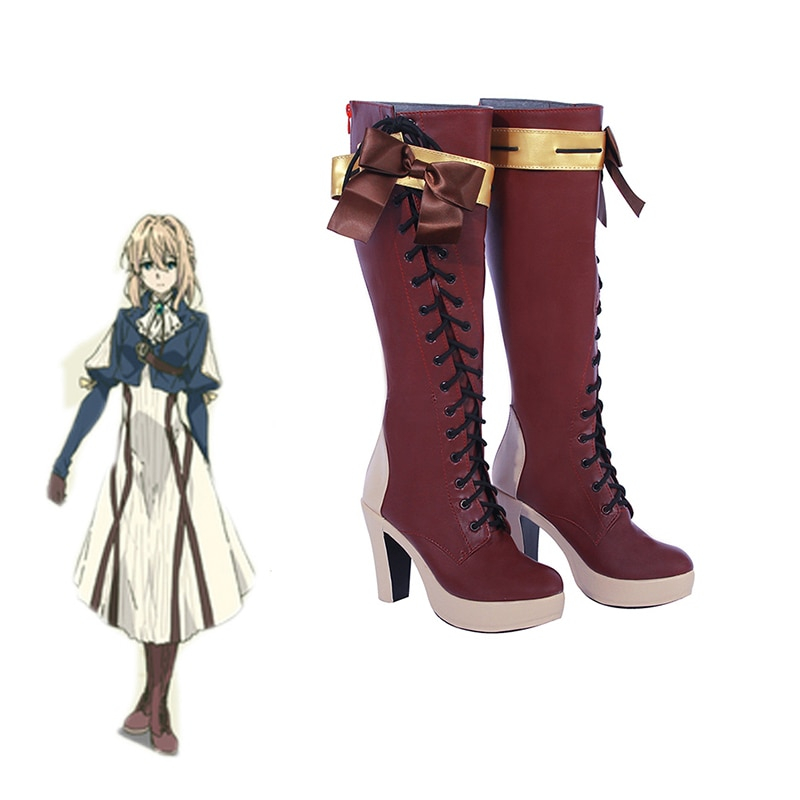 ROLECOS Violet Evergarden Cosplay Shoes Violet Evergarden Boots Customer Size Made Anime Cosplay ROLECOS Violet Evergarden Cosplay Shoes Violet Evergarden Boots Customer Size Made Anime Cosplay