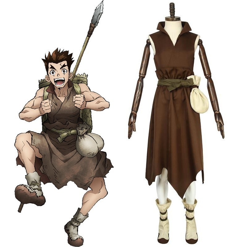 Anime Dr. Stone Costume Taiju Oki Cosplay Oki Taiju Adult Brown Dress Male Full Set Custom Halloween Christmas Carnival Party Anime Dr. Stone Costume Taiju Oki Cosplay Oki Taiju Adult Brown Dress Male Full Set Custom Halloween Christmas Carnival Party