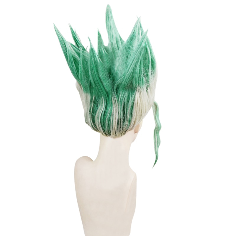 2019 Anime Dr. Stone Ishigami Senkuu Wig Green Short Cosplay Straight Halloween Hair 2019 Anime Dr. Stone Ishigami Senkuu Wig Green Short Cosplay Straight Halloween Hair