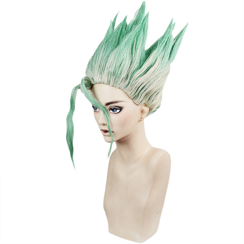 2019 Anime Dr. Stone Ishigami Senkuu Wig Green Short Cosplay Straight Halloween Hair 2019 Anime Dr. Stone Ishigami Senkuu Wig Green Short Cosplay Straight Halloween Hair