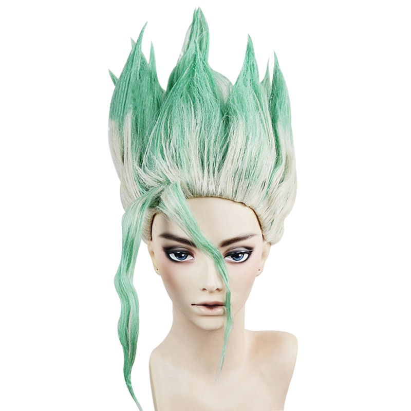 2019 Anime Dr. Stone Ishigami Senkuu Wig Green Short Cosplay Straight Halloween Hair 2019 Anime Dr. Stone Ishigami Senkuu Wig Green Short Cosplay Straight Halloween Hair