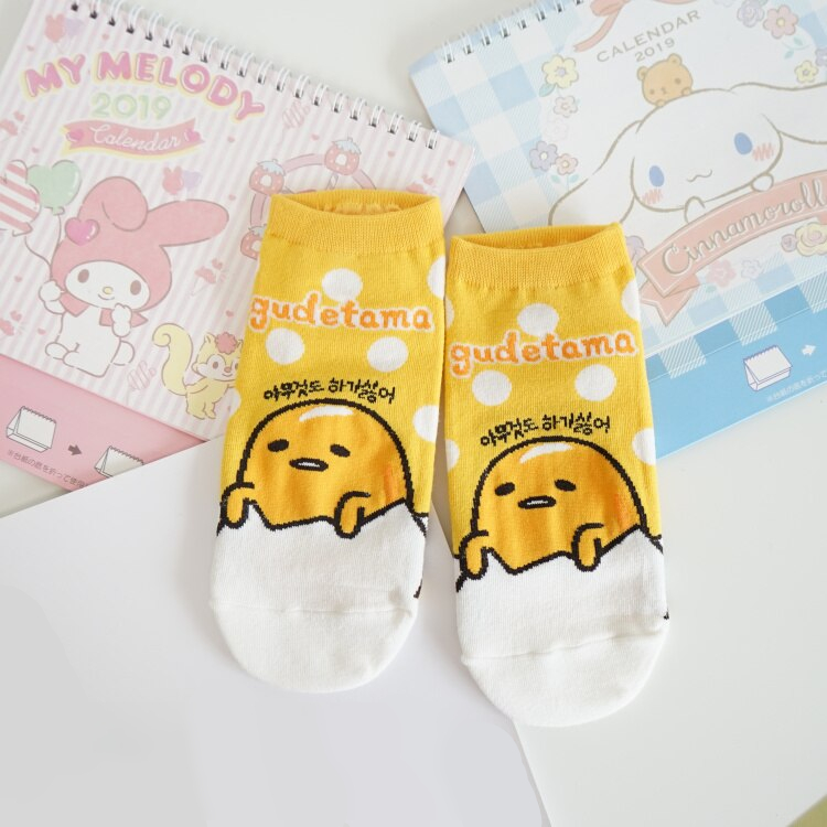 1pair Cartoon gudetama Egg Cinnamoroll little twin stars my melody Pudding dog cotton summer socks for girls gifts 1pair Cartoon gudetama Egg Cinnamoroll little twin stars my melody Pudding dog cotton summer socks for girls gifts